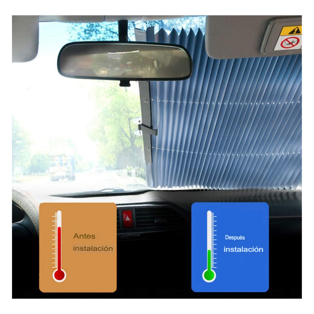 🚗🌞 Cortina Plegable Retráctil 46 cm para Auto – Protección Solar + Interior Fresco