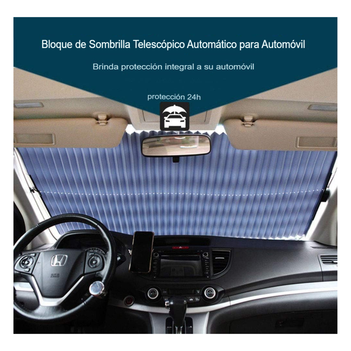 🚗🌞 Cortina Plegable Retráctil 46 cm para Auto – Protección Solar + Interior Fresco