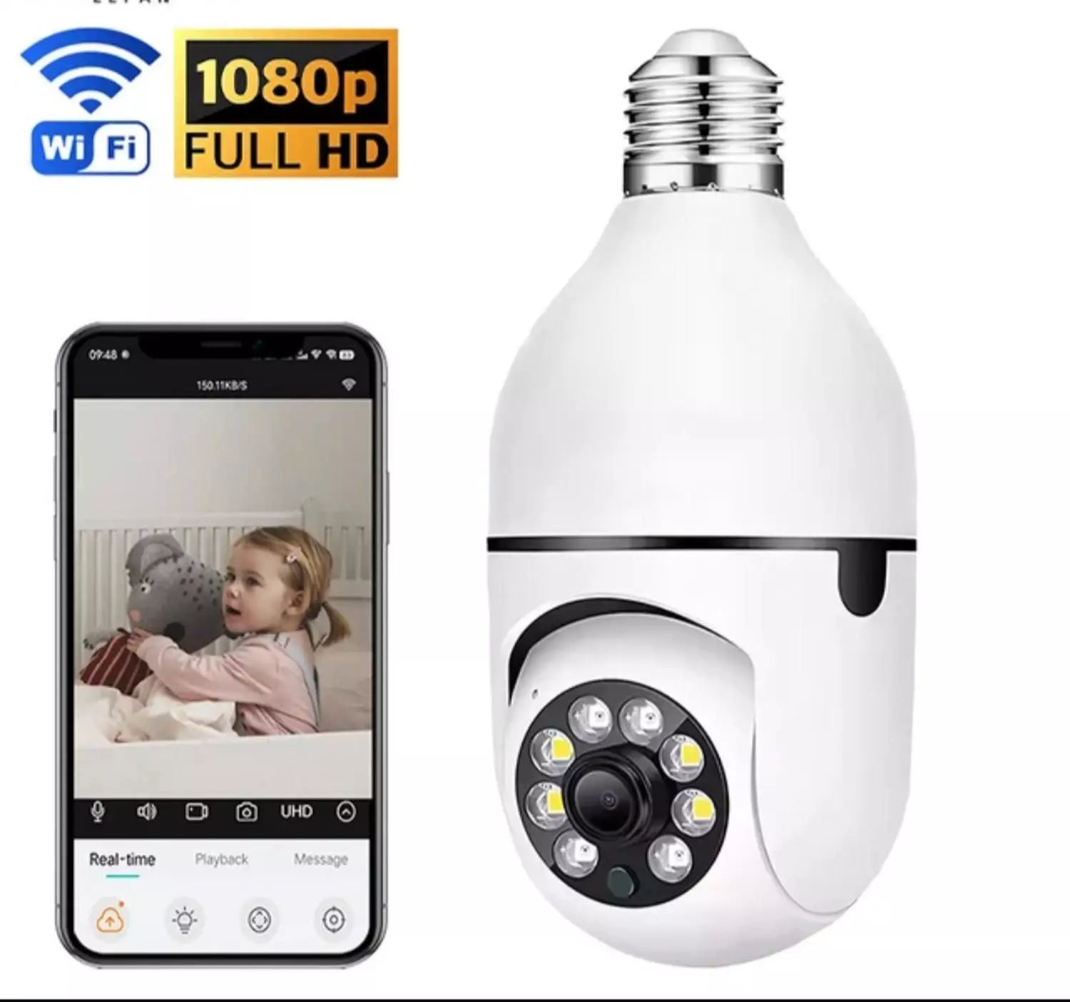 💡📷 Cámara Ampolleta de Seguridad 360° – Protección Inteligente sin Instalación