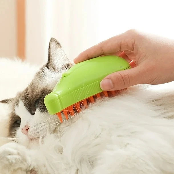 🐾✨ Cepillo de Vapor para Mascotas – Limpieza, Desenredo y Relajación en un Solo Paso