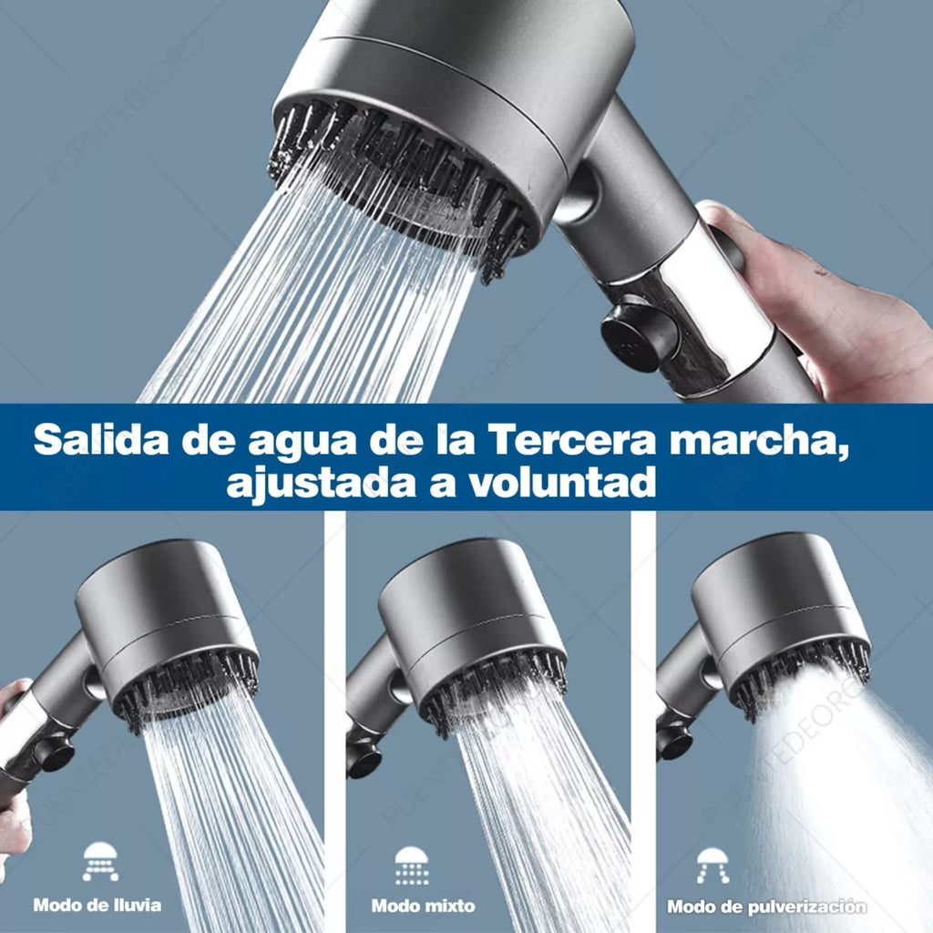 🚿 Cabezal de Ducha Alta Presión Ajustable – 3 Modos + Filtro Antical + Botón Stop 💧