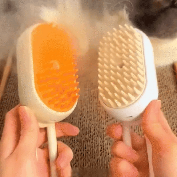 🐾✨ Cepillo de Vapor para Mascotas – Limpieza, Desenredo y Relajación en un Solo Paso