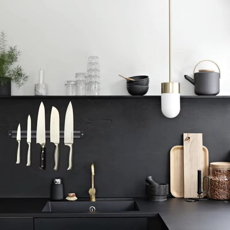 ✅ Barra Magnética para Cuchillos Negra – Orden, Estilo y Seguridad en tu Cocina