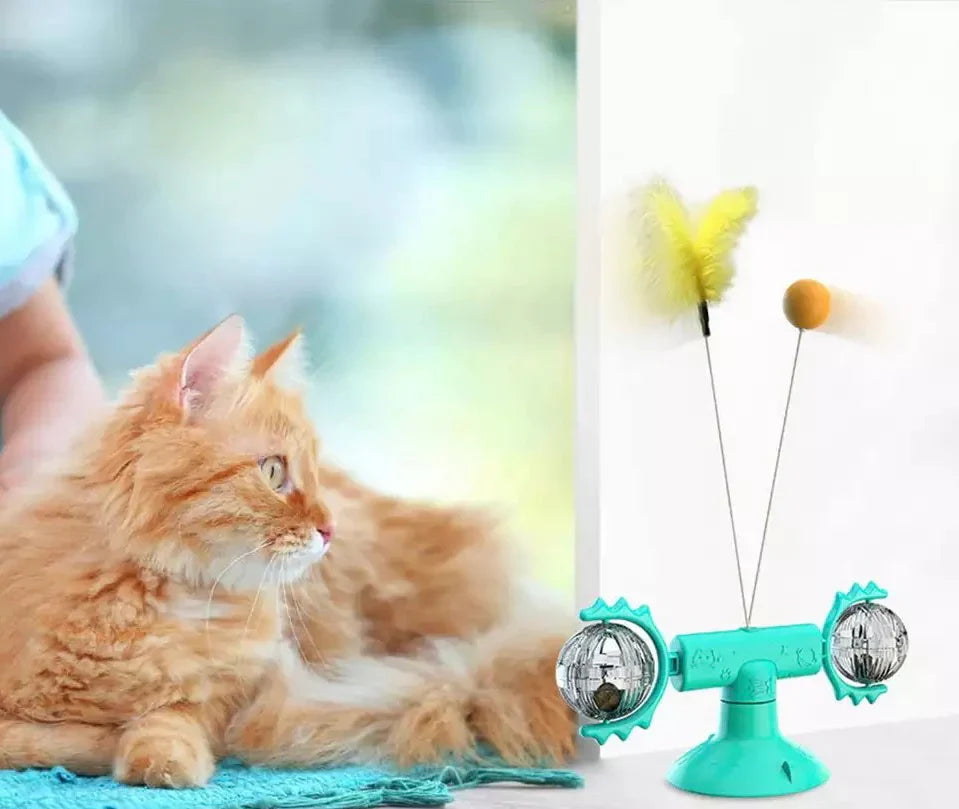 🐾 Juguete Dispensador de Golosinas para Gatos Buyter “Molino de Viento” 3 en 1 🍬🌀